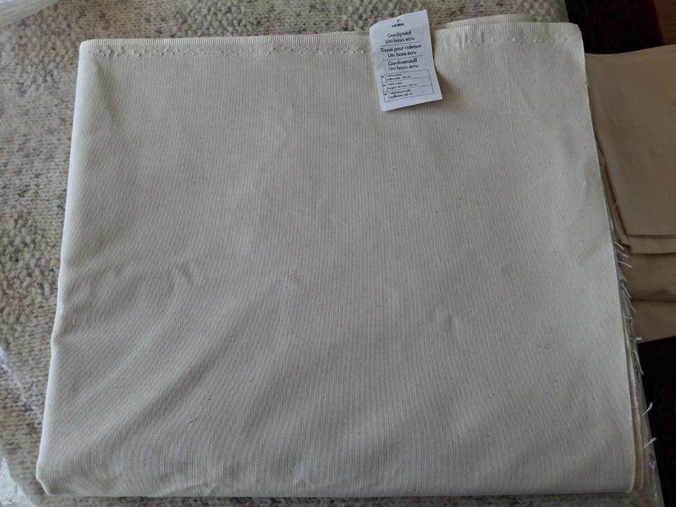 100% Katoenen Gordijnstof Ecru - 3 Lappen ( HEMA), 120 cm of meer, Nieuw, Ophalen of Verzenden, Katoen