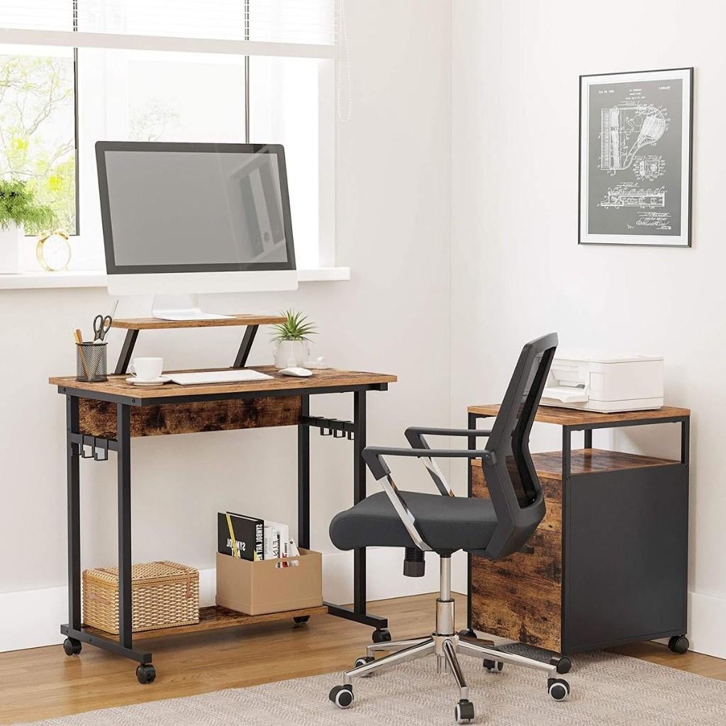 Nieuwe Computertafel -Bureautafel-80 x 50 x 90cm-Bruin, Demontabel, Hout, 50 cm, Ophalen of Verzenden