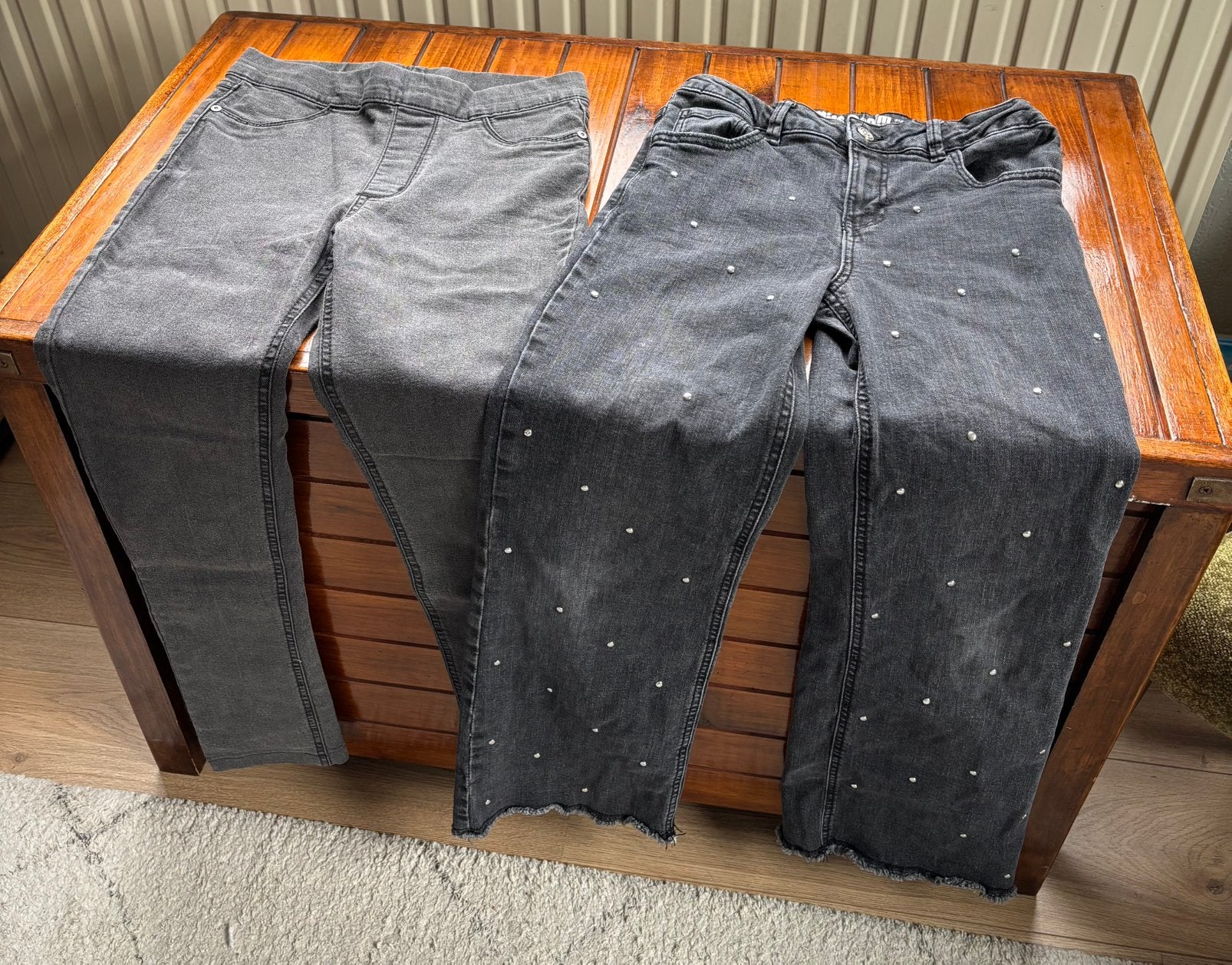 Twee grijze spijkerbroeken, Ophalen of Verzenden, Gebruikt, Meisje, Broek