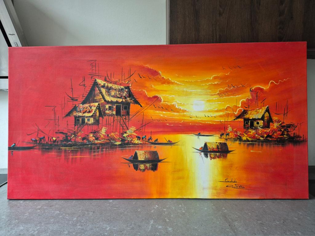 Schilderij uit Cambodja, Antiek en Kunst, Ophalen