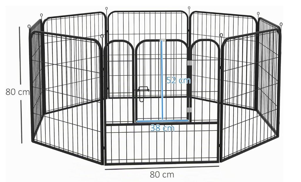 PawHut Puppyren Opvouwbaar 8-delig 80cm zwart, Overige merken, Ophalen, Gebruikt, Hondenren