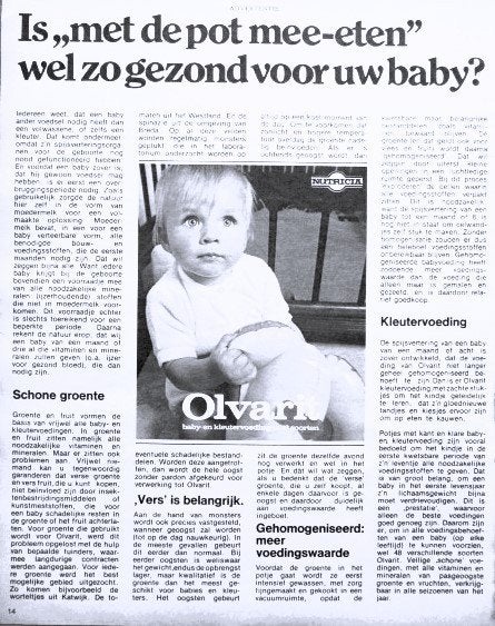 15 vintage advertenties Nutricia 1969-81 Bambix Olvarit, Ophalen of Verzenden, Gebruikt, Overige typen