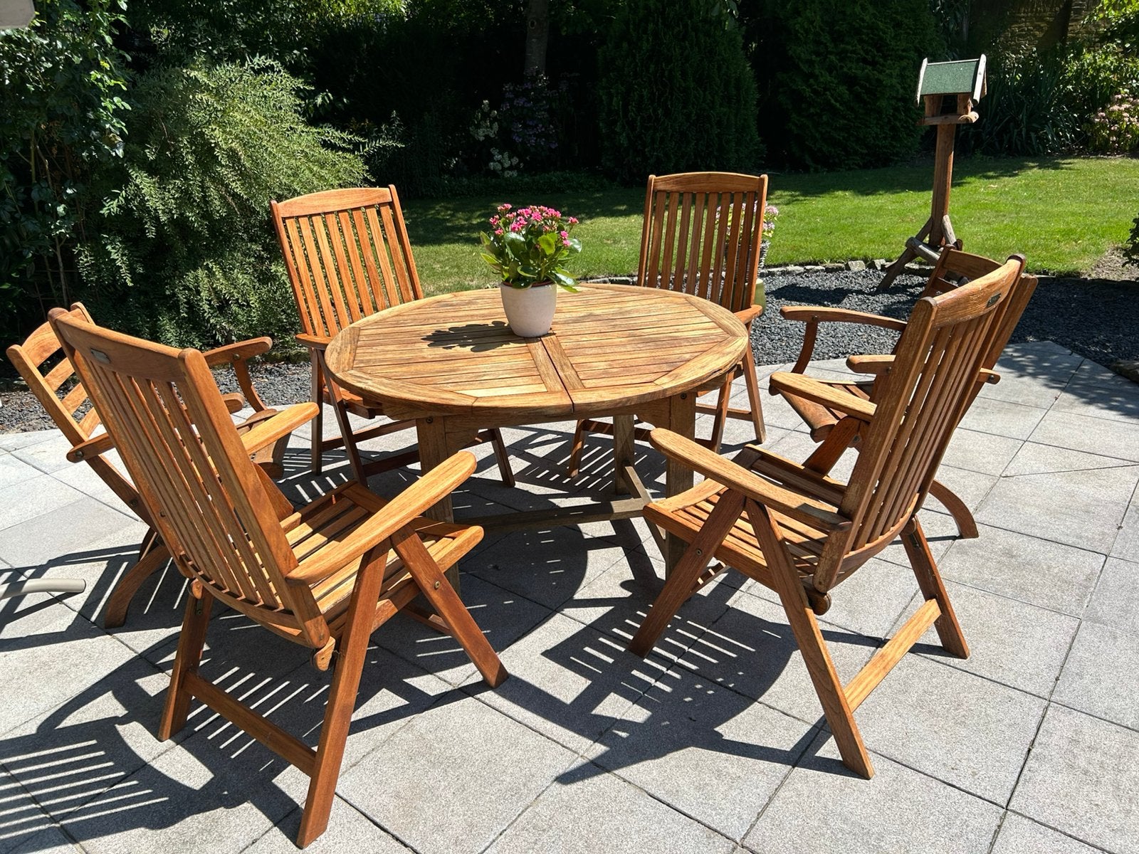 Houten tuinstel, Ophalen, Gebruikt, 6 zitplaatsen, Tuinset