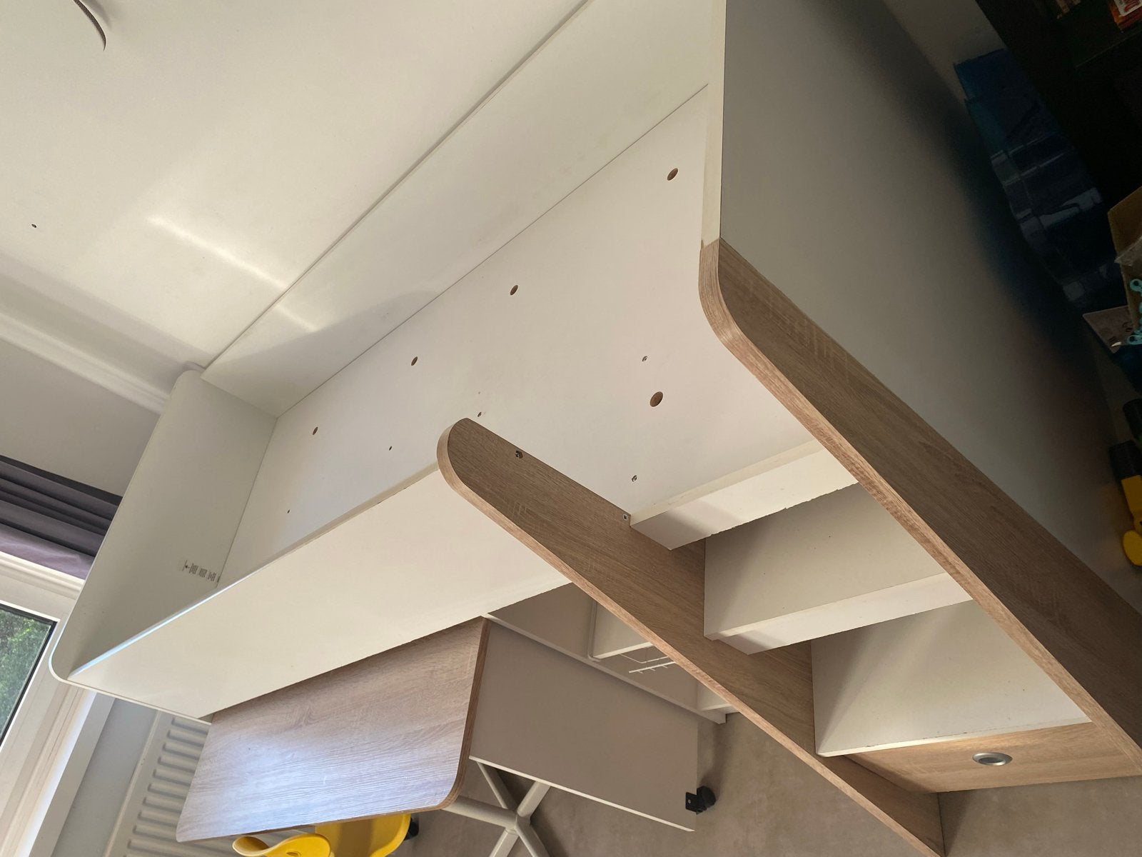 Hoogslaper met bureau en opbergruimte, Ophalen, 85 tot 100 cm, Gebruikt, Hoogslaper of Stapelbed