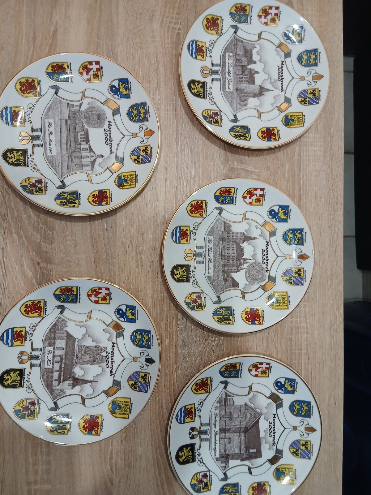 5 Herdenkingsborden Hoensbroek 2000 met ophangsysteem, Ophalen of Verzenden