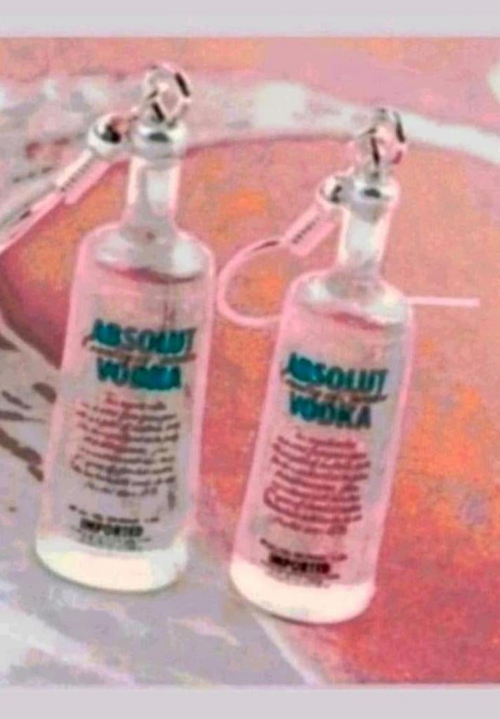 Zilveren oorbellen absolute Vodka, Hangers, Verzenden, Nieuw, Zilver