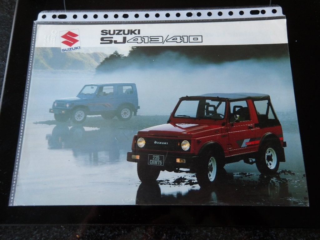 Suzuki SJ413/410 brochure - Origineel, Algemeen, Ophalen of Verzenden, Suzuki, Zo goed als nieuw