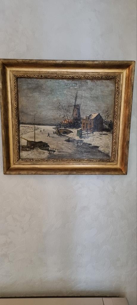 Prachtig antiek schilderij mooi en gaaf gesigneerd, Ophalen of Verzenden