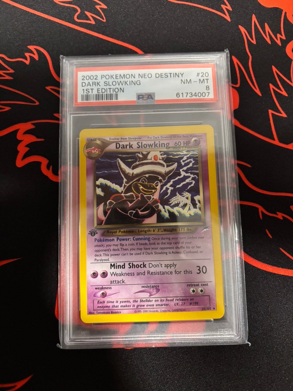 Dark Slowking Neo Destiny PSA 8 1st edition, Ophalen of Verzenden, Zo goed als nieuw