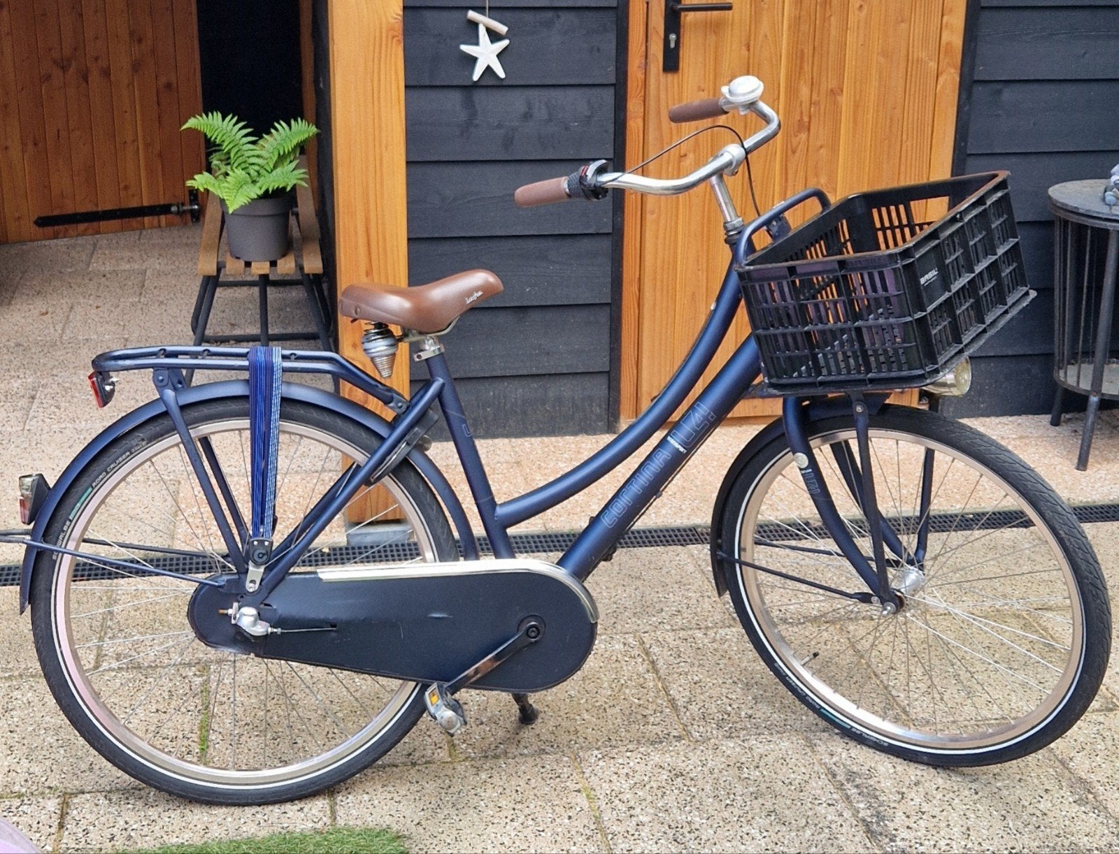 Cortina U4 Transport 26 inch Donkerblauw, Fietsen en Brommers, Fietsen | Meisjes, Terugtraprem, Gebruikt, Cortina U4 transportfiets