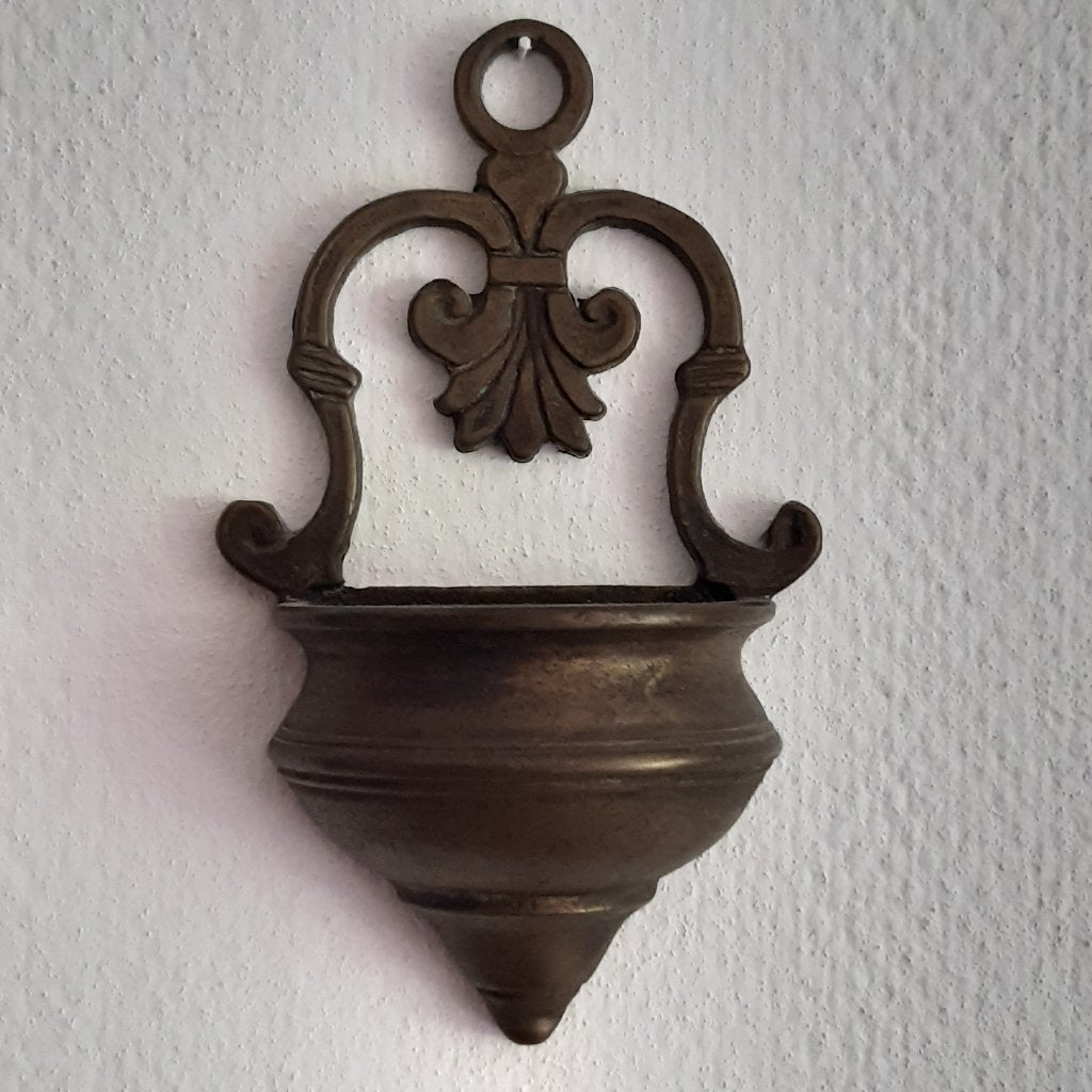 Antiek koperen wijwaterbakje, Jugendstil stijl., Ophalen of Verzenden, Koper