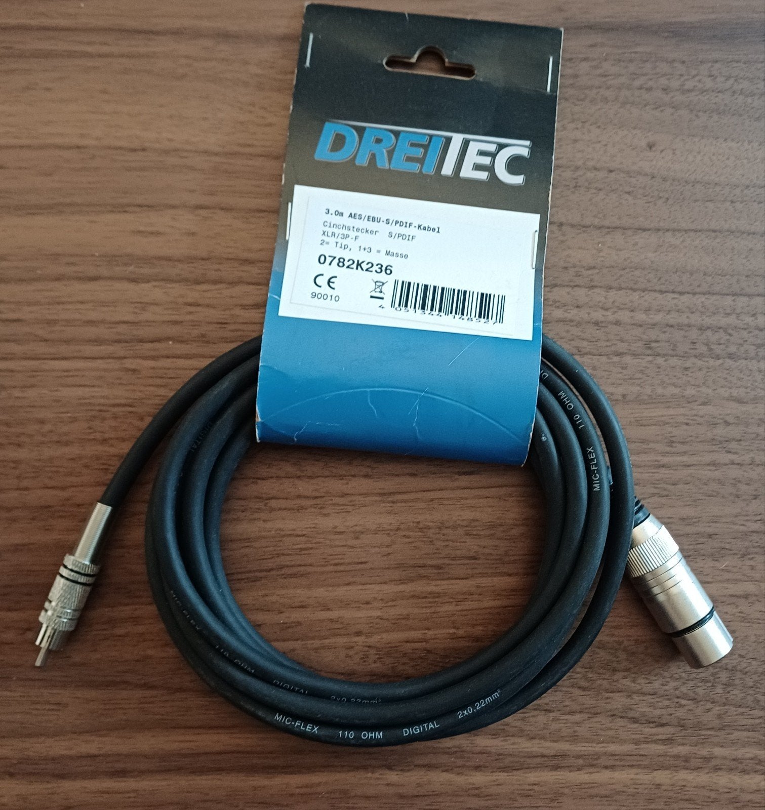 AES/EBU-S/PDIF Digitale Interface Kabels 3.0m, Ophalen of Verzenden, Nieuw, 2 tot 5 meter, Overige kabels