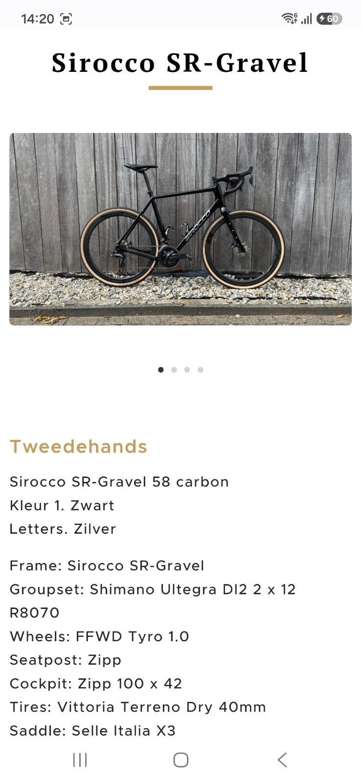 Sirocco SR Gravel, Overige merken, 28 inch, Gebruikt, Carbon