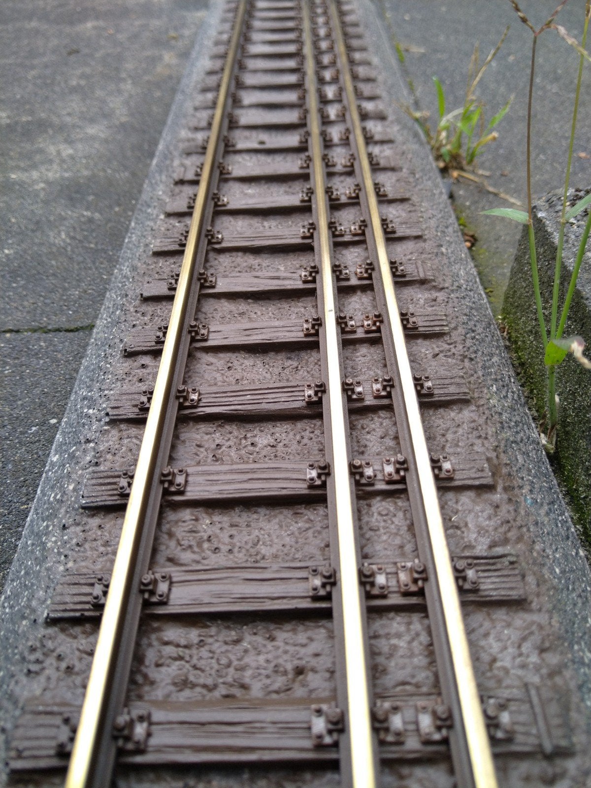 Magnus hoehne 3 rail ovaal 45 (LGB)&64mm rail met bedding, Ophalen, Gelijkstroom, Rails