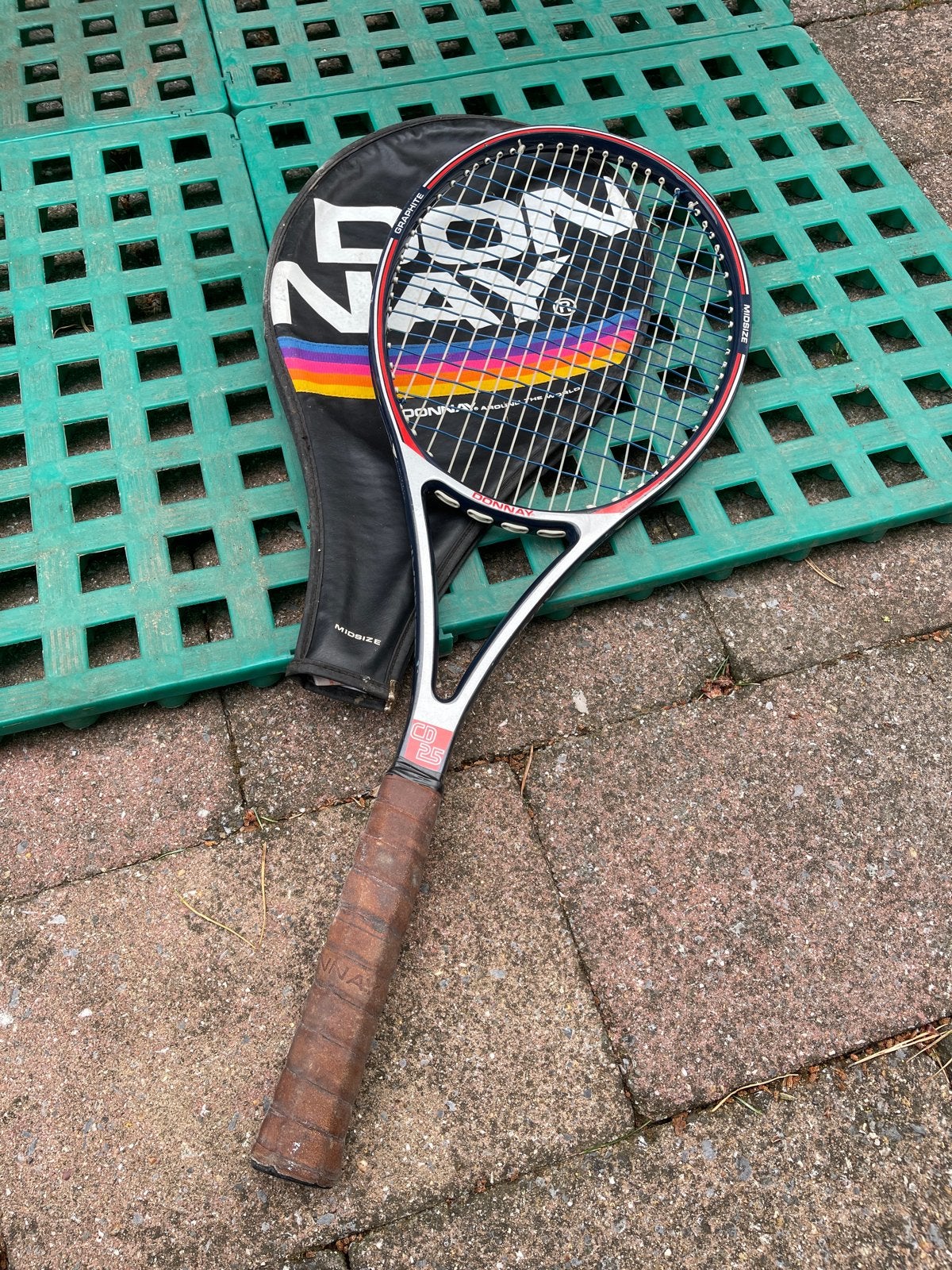 Vintage Donnay Tennisracket met hoes - Midsize Graphite, Ophalen of Verzenden, Gebruikt, Racket, Dunlop