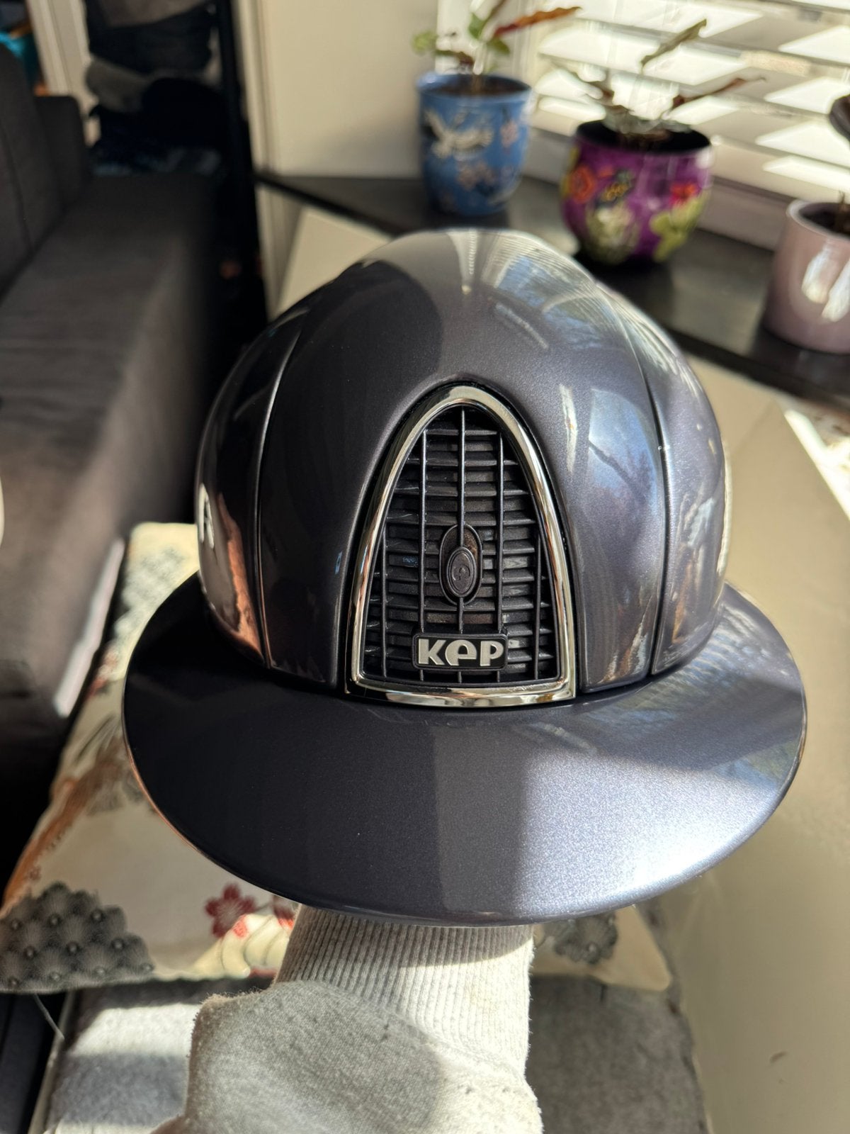 Kep Italia Grijs Metallic polo cap, Dieren en Toebehoren, Ophalen of Verzenden, Zo goed als nieuw, Dressuur