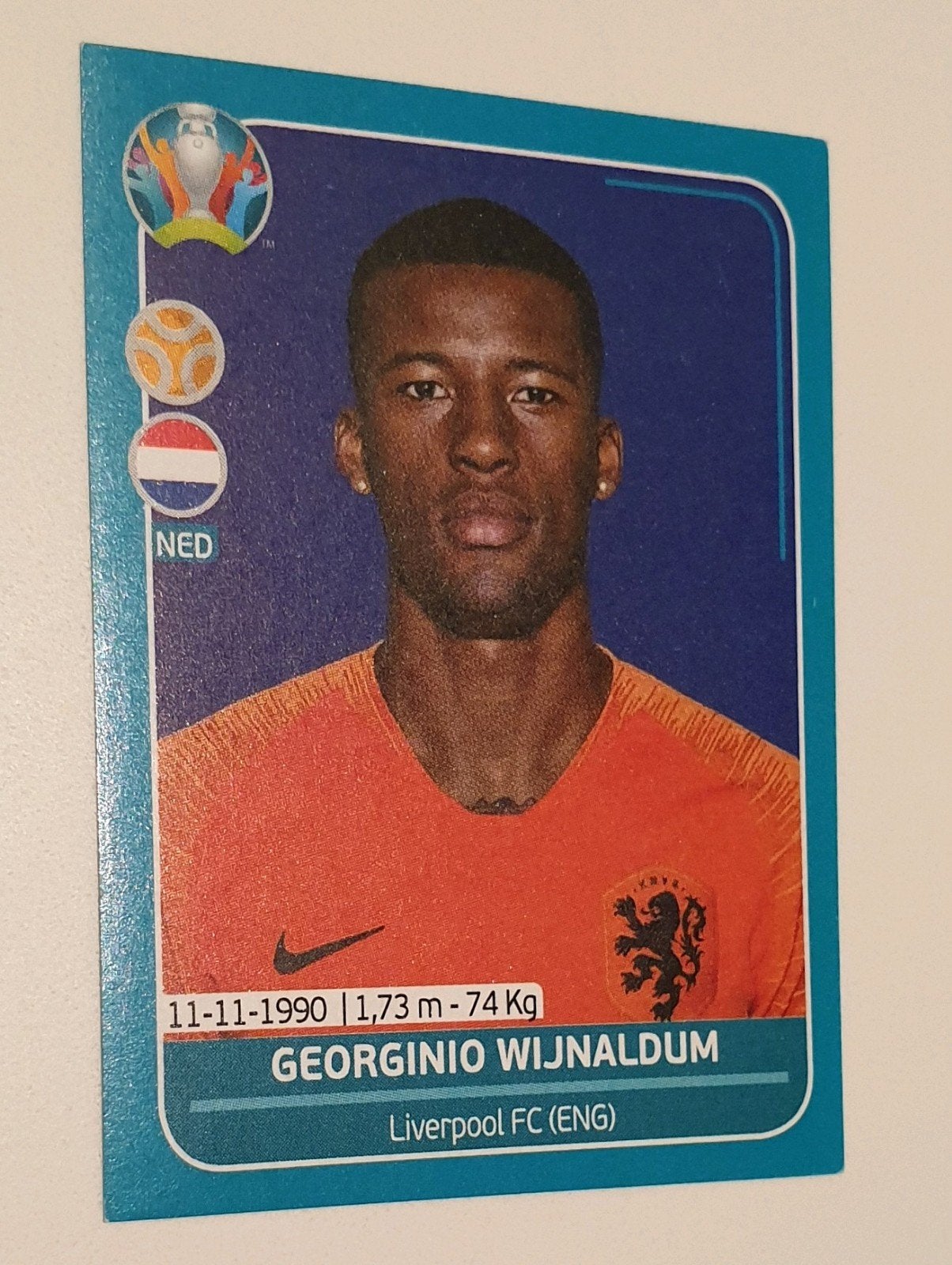 Panini Euro 2020 sticker NED20 Georginio Wijnaldum Nederland, Ophalen, Nieuw, Sticker
