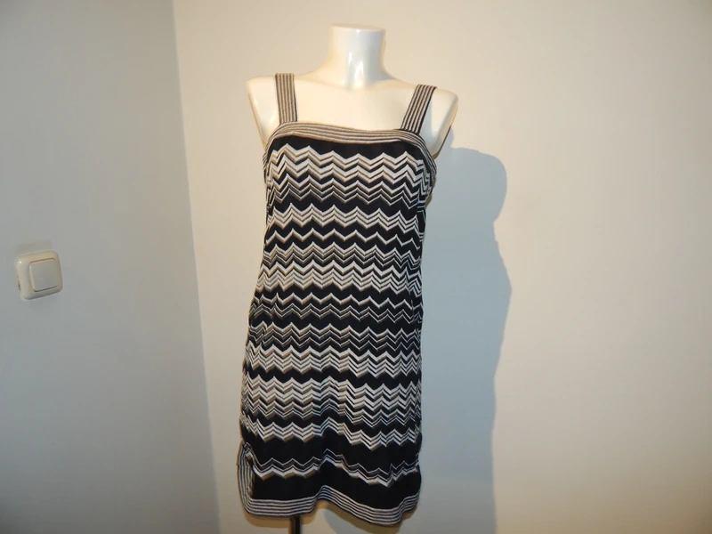 Missoni gebreide jurk deze in aztec print zwart wit mt S