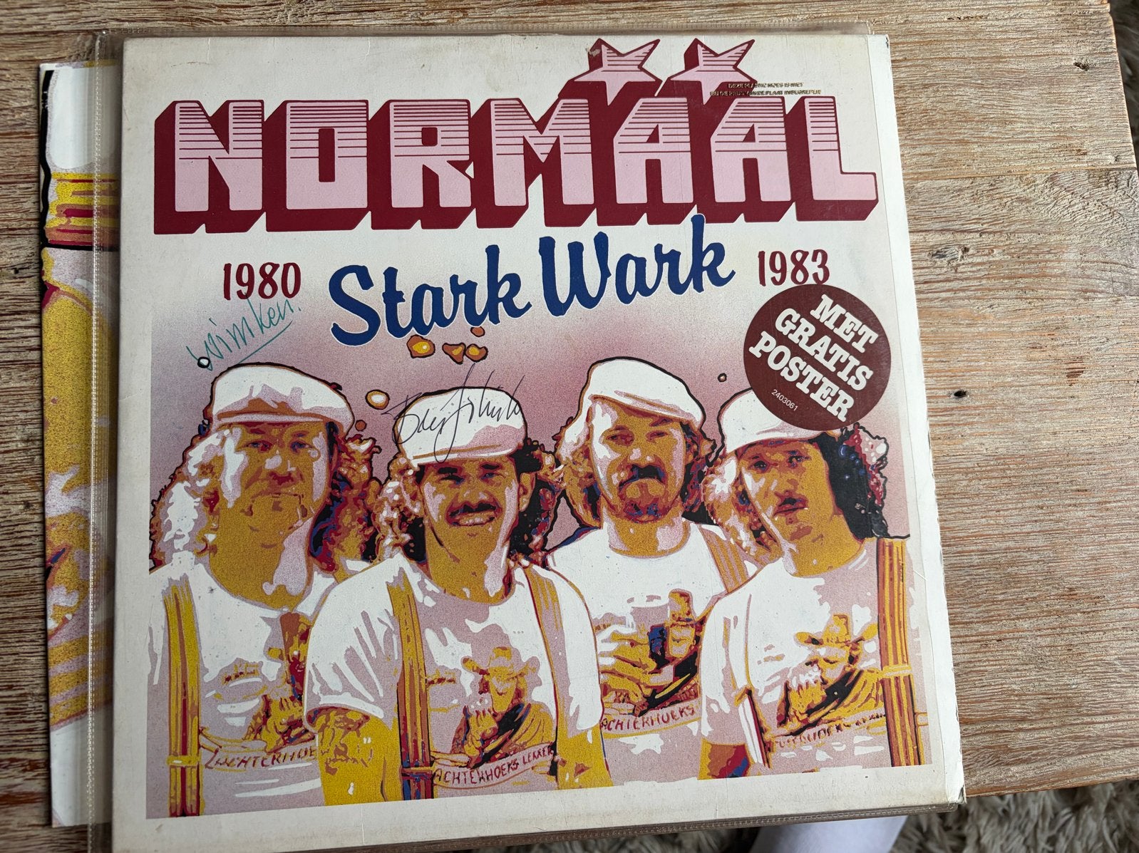 Normaal - Stark Wark 1980-1983 LP met 2 handtekeningen, Cd's en Dvd's, Vinyl | Nederlandstalig, Gebruikt, Inclusief poster, 1980 - 1989