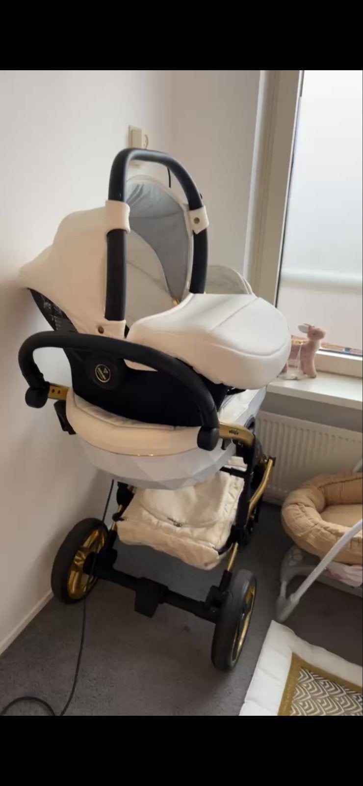 Luxe junama wite gold kinderwagen alles er op en eraan, Ophalen, Gebruikt, Kinderwagen, Overige merken