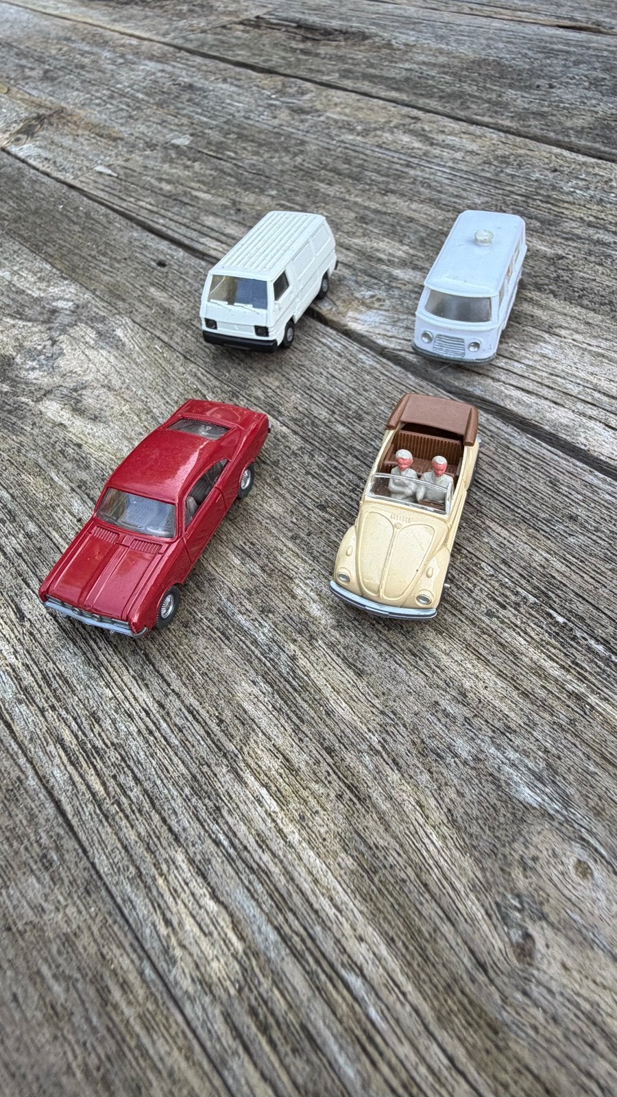 Set van 4 vintage speelgoedauto's - diverse modellen, Ophalen of Verzenden, Gebruikt, Jongen of Meisje