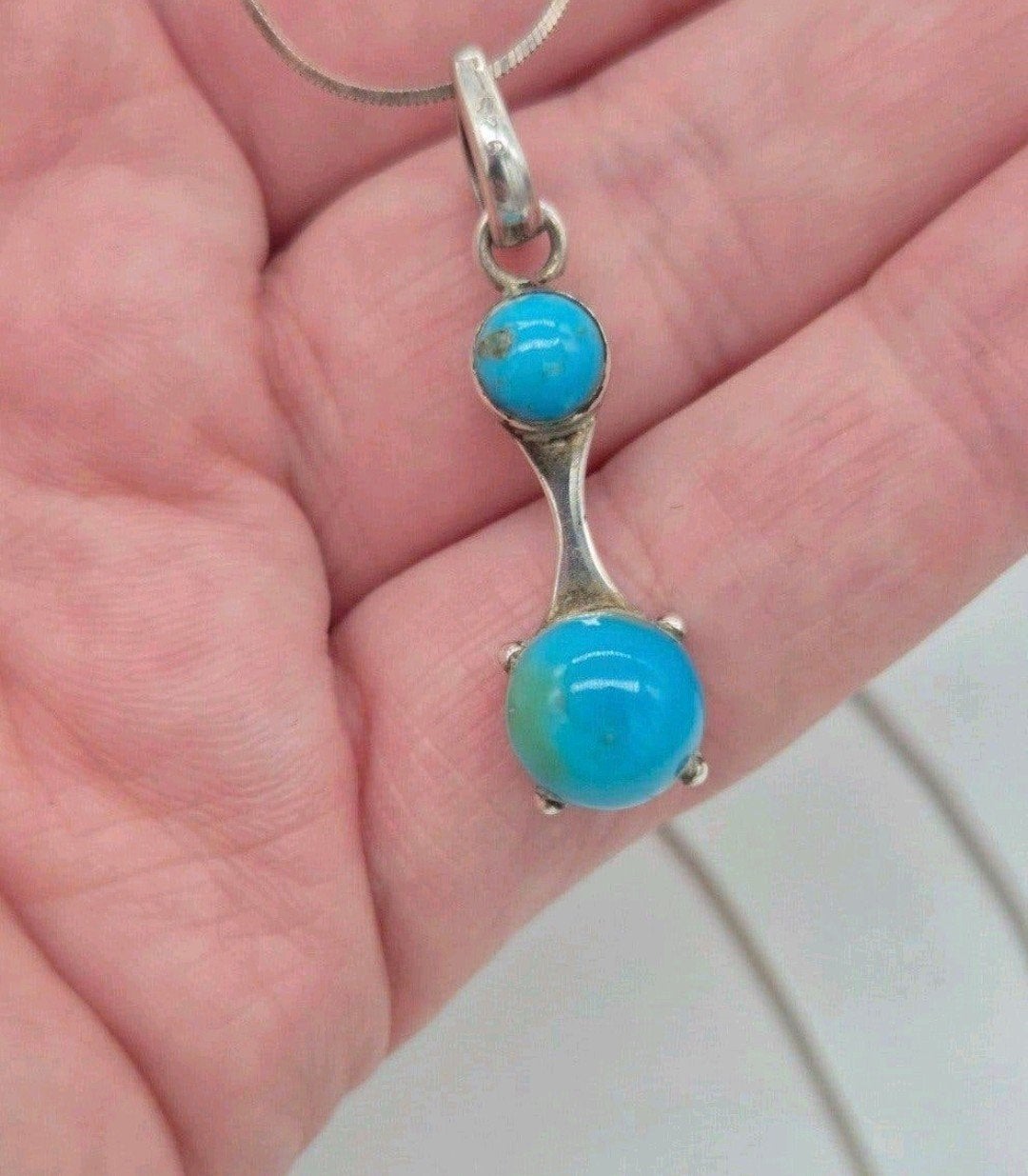 Mooie zilveren ketting Turquoise 925, Verzenden, Zilver, Zilver