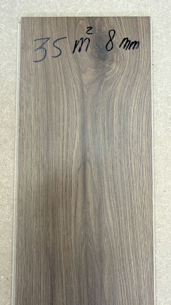 Laminaat restant 35m² 8mm dark brown, Ophalen, Bruin, Nieuw, 25 tot 50 m²