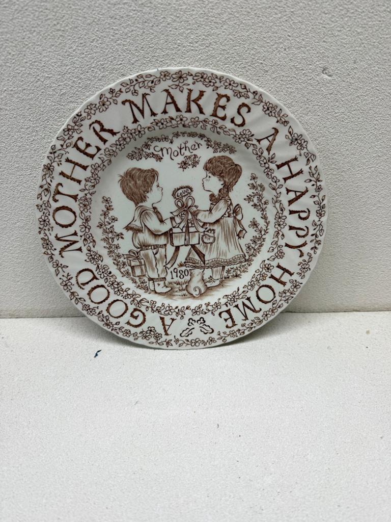 Antiek Burleigh Ironstone Sierbord 1980 - Moederdag, Ophalen of Verzenden
