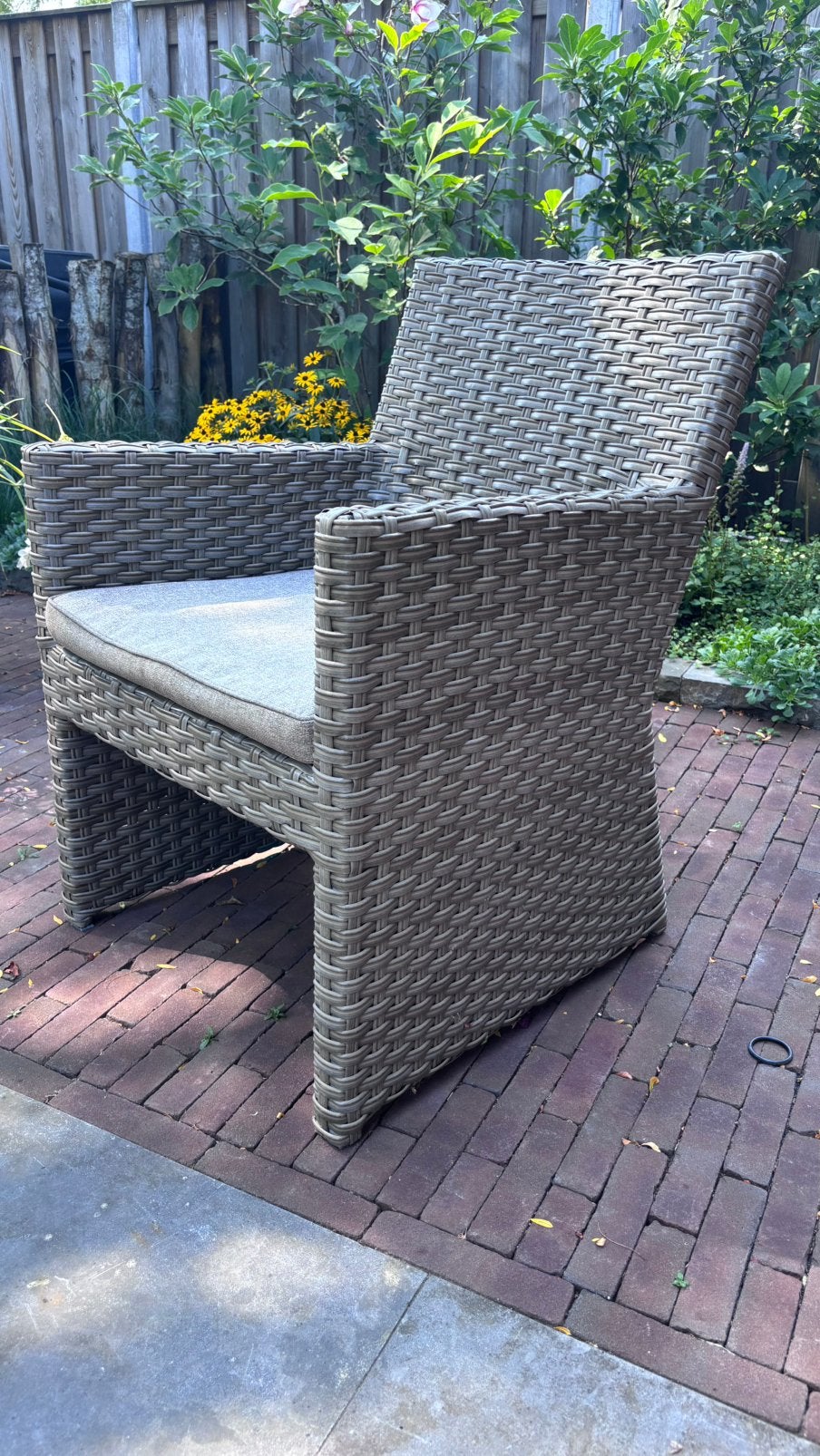 wicker dining tuinstoelen 4 stuks, Tuin en Terras, Tuinsets en Loungesets, Ophalen, Zo goed als nieuw, Wicker