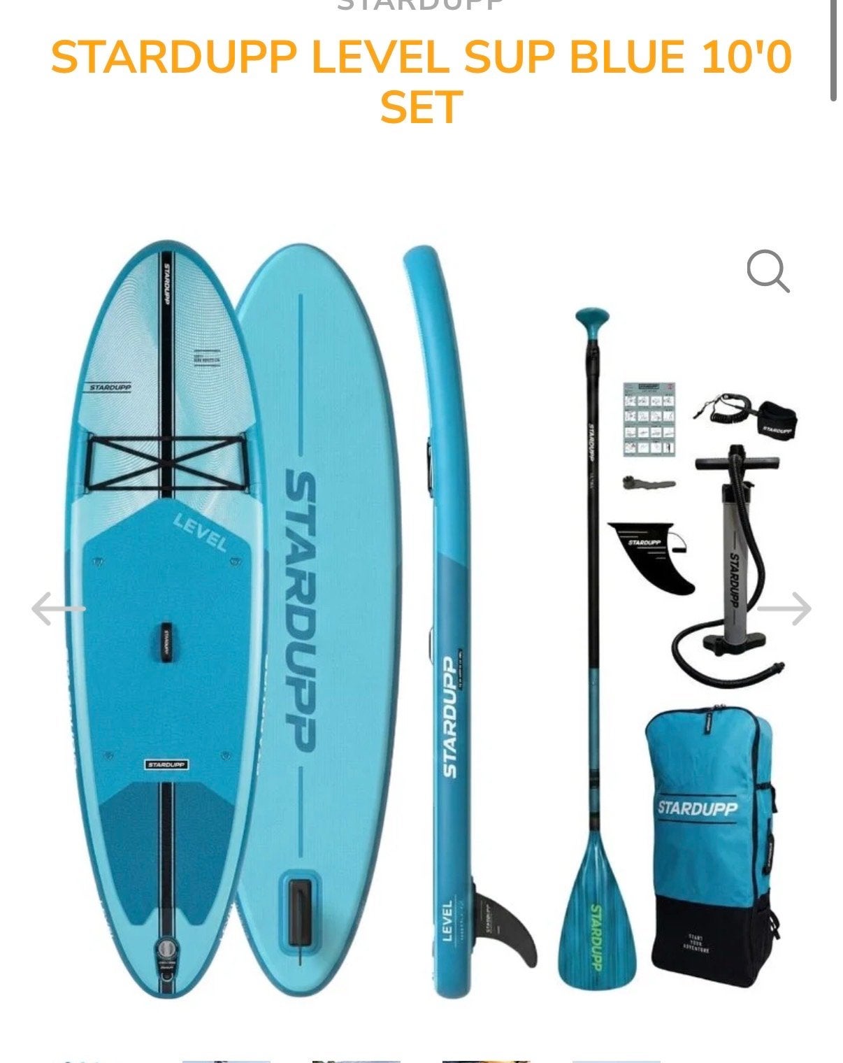 Stardupp Level SUP Board Set Blauw 10'0, Watersport en Boten, Suppen, Ophalen, Zo goed als nieuw, SUP-boards