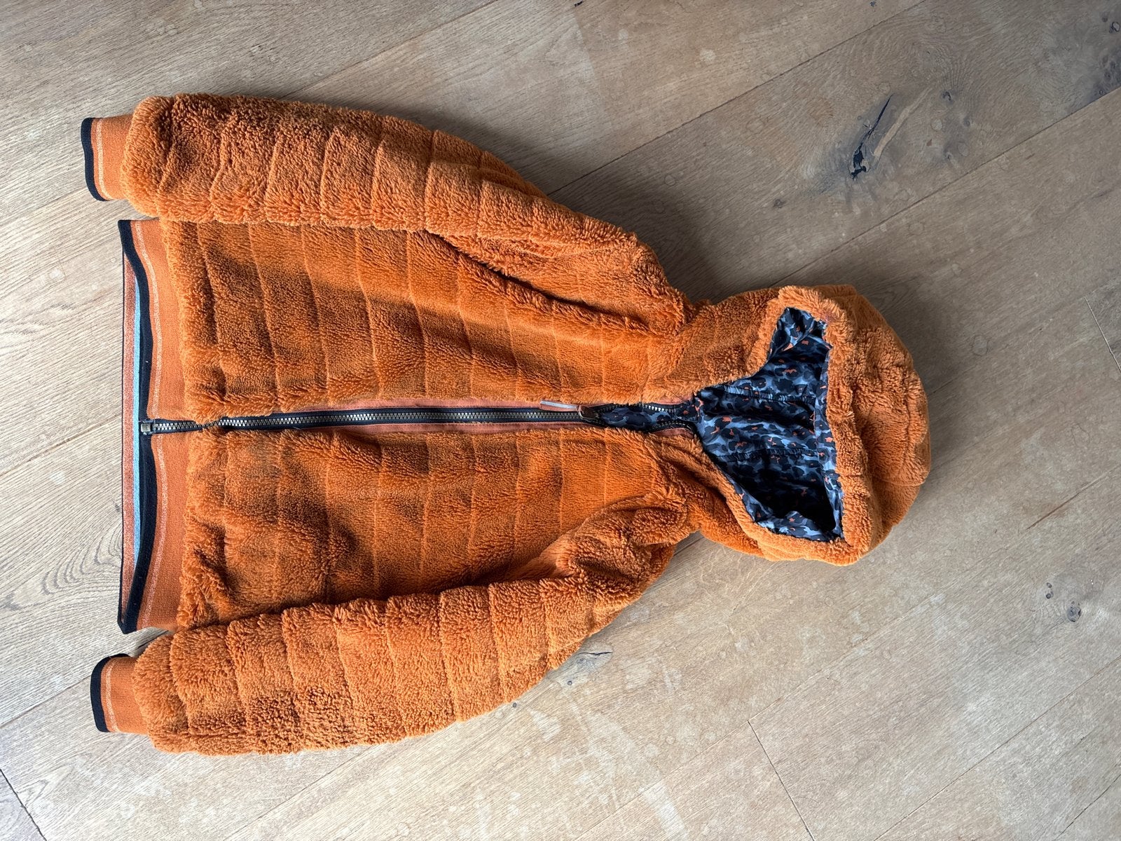 Jas WE reversible, maat 140, Ophalen of Verzenden, Zo goed als nieuw, Jongen of Meisje, Jas