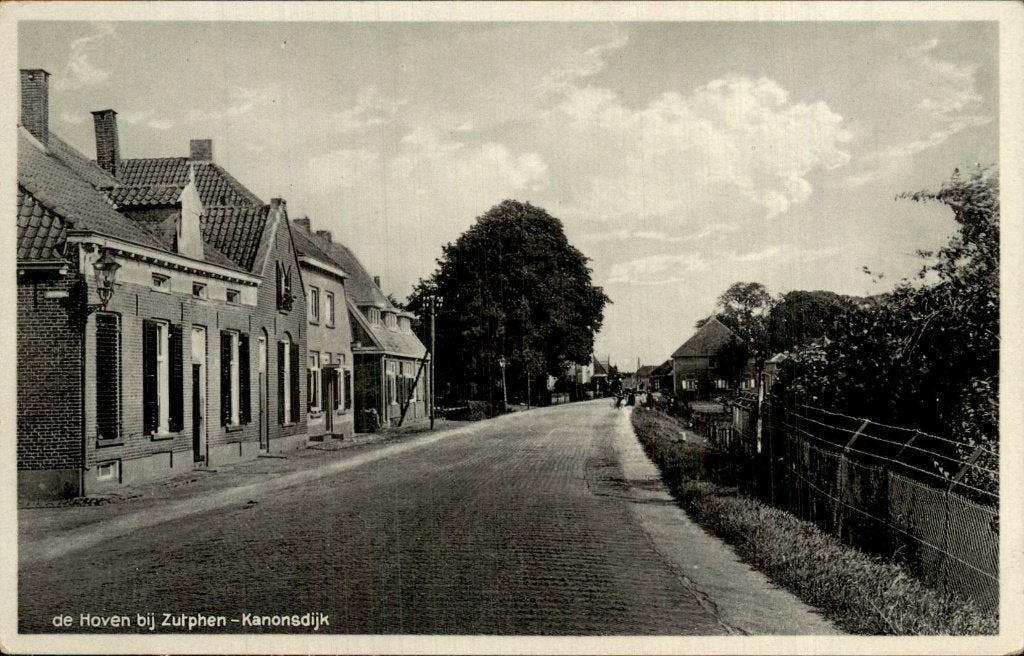 de Hoven bij Zutphen - Kanonsdijk - straatzicht, Ophalen of Verzenden, 1920 tot 1940, Ongelopen, Gelderland