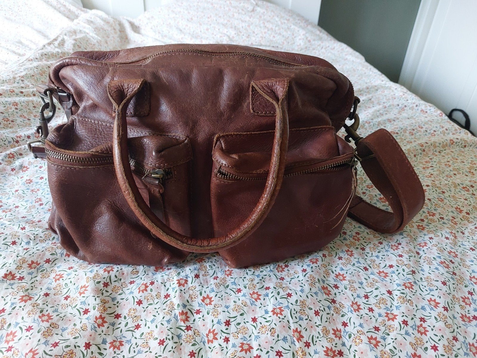 Prachtige roodbruine Cowboysbag, Ophalen, Gebruikt, Bruin, Handtas