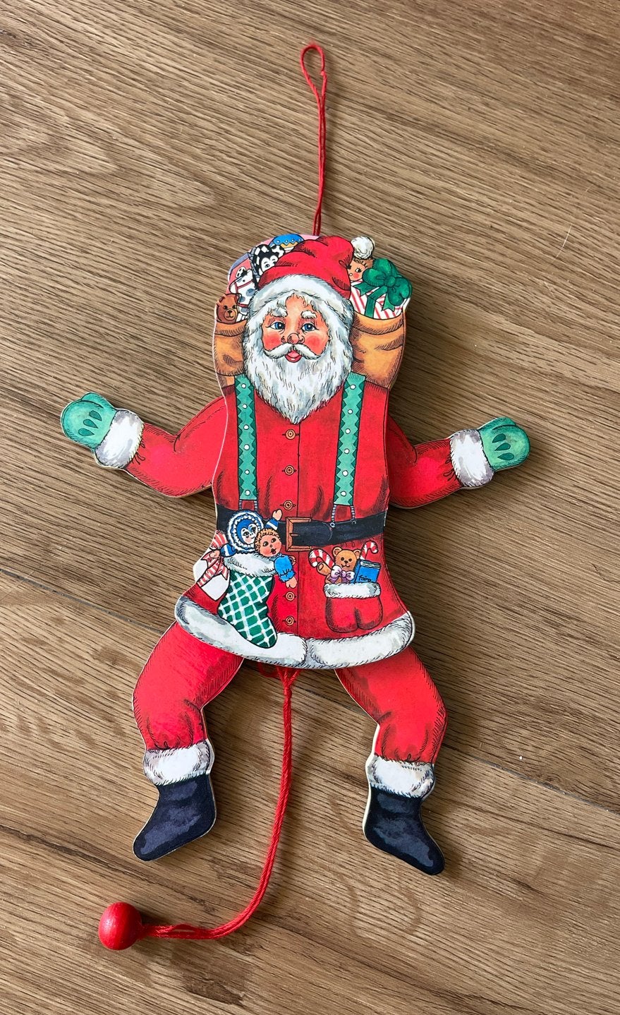Vintage kerstman trekpop - jaren 80, Ophalen of Verzenden, Zo goed als nieuw