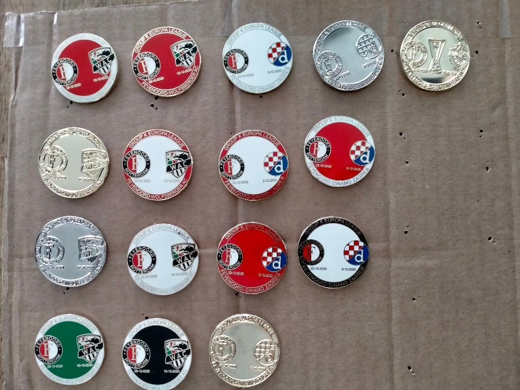 Feyenoord Europa League voetbal logo pins pin sport, Verzenden, Zo goed als nieuw, Sport