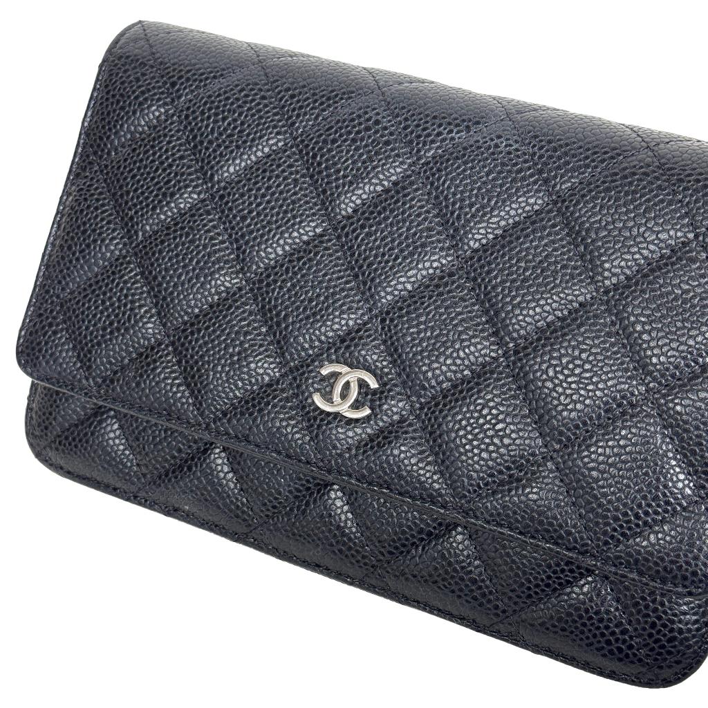 Chanel caviar WOC wallet on chain crossbody zilver silver image 10