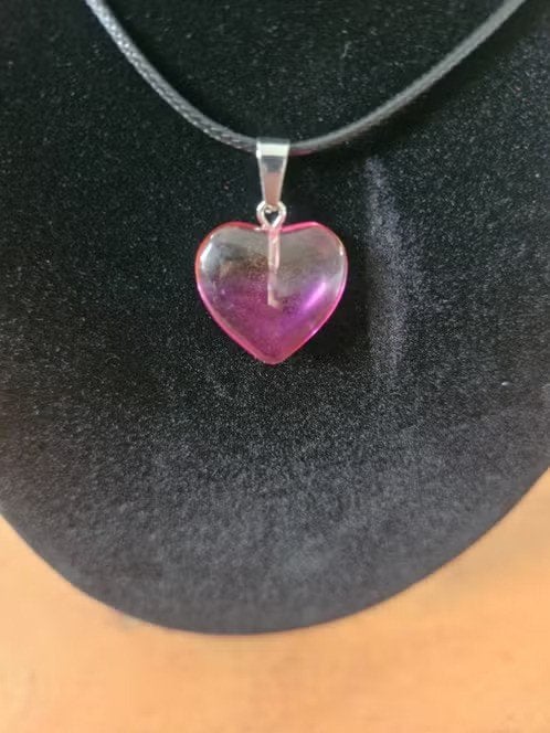 Roze gele hartjes ketting h, Met hanger, Overige materialen, Onbekend, Nieuw