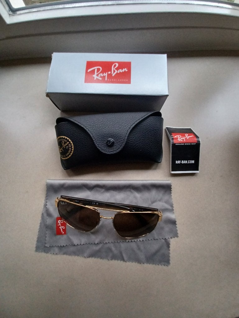 Ray-Ban RB3663 001/57 , 60mm , Arista Gold / Brown Polarized, Ophalen, Zonnebril, Overige kleuren, Nieuw