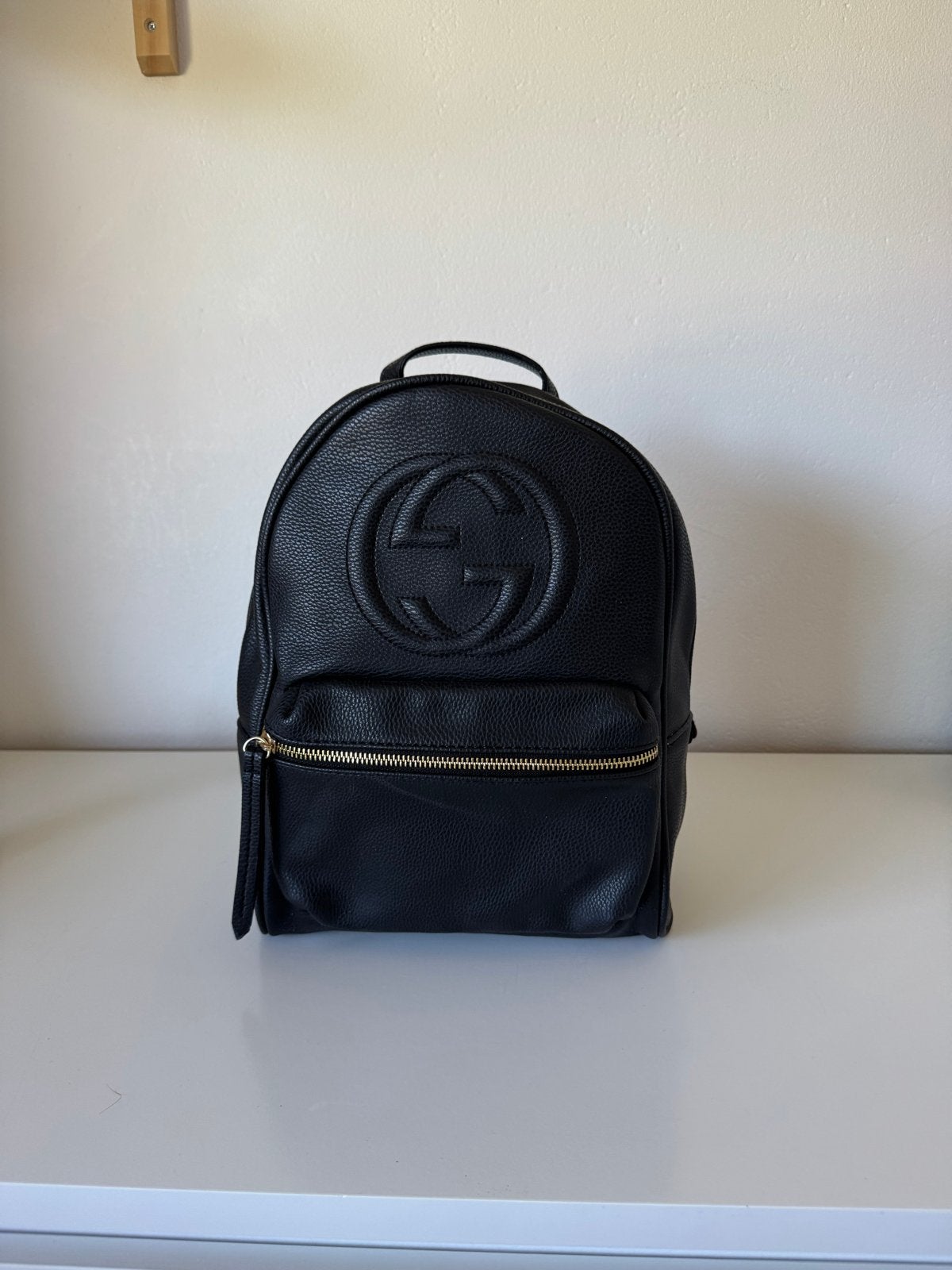Leuke zwarte rugtas, Gucci look a like, Sieraden, Tassen en Uiterlijk, Overige merken, Ophalen of Verzenden, 30 tot 45 cm, Minder dan 25 cm
