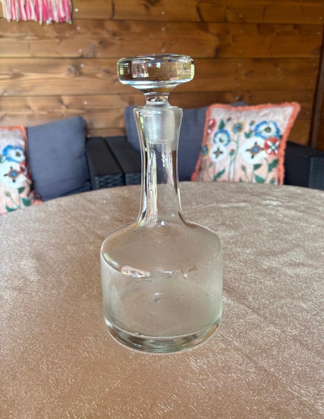 Vintage glazen karaf met stop, Antiek en Kunst, Antiek | Glas en Kristal, Ophalen of Verzenden