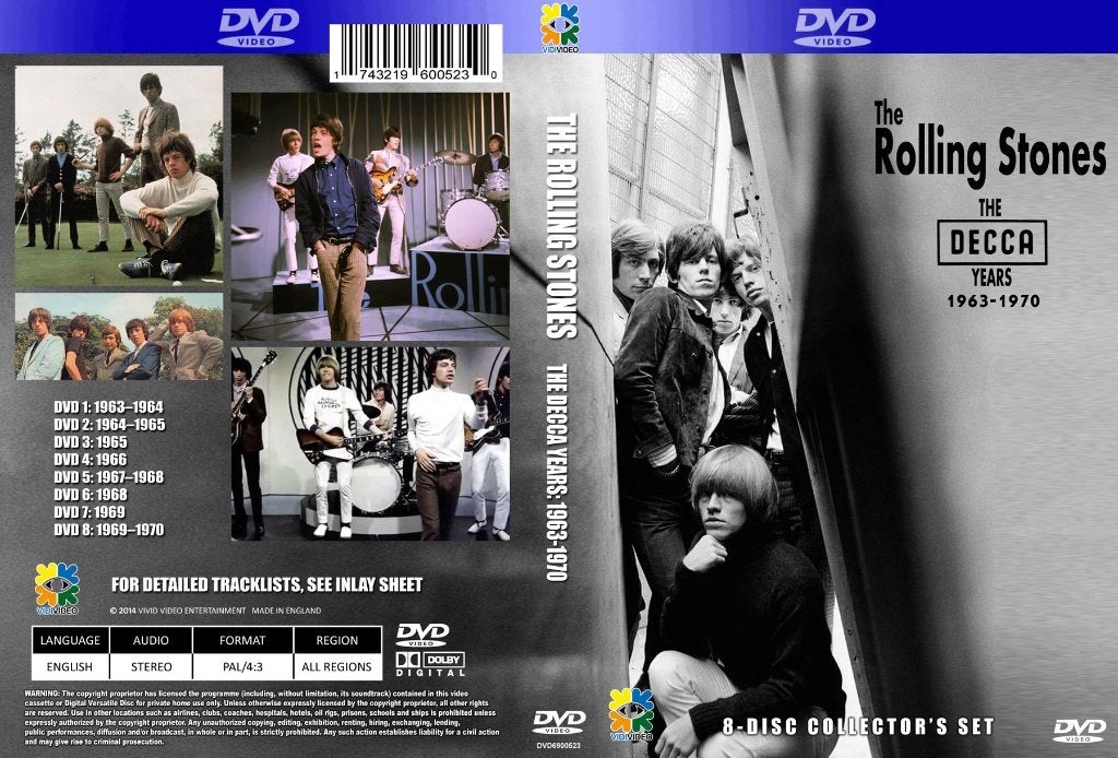 The Rolling Stones -the Decca years 1963-1970 8 dvd box, Alle leeftijden, Verzenden, Nieuw in verpakking, Concert