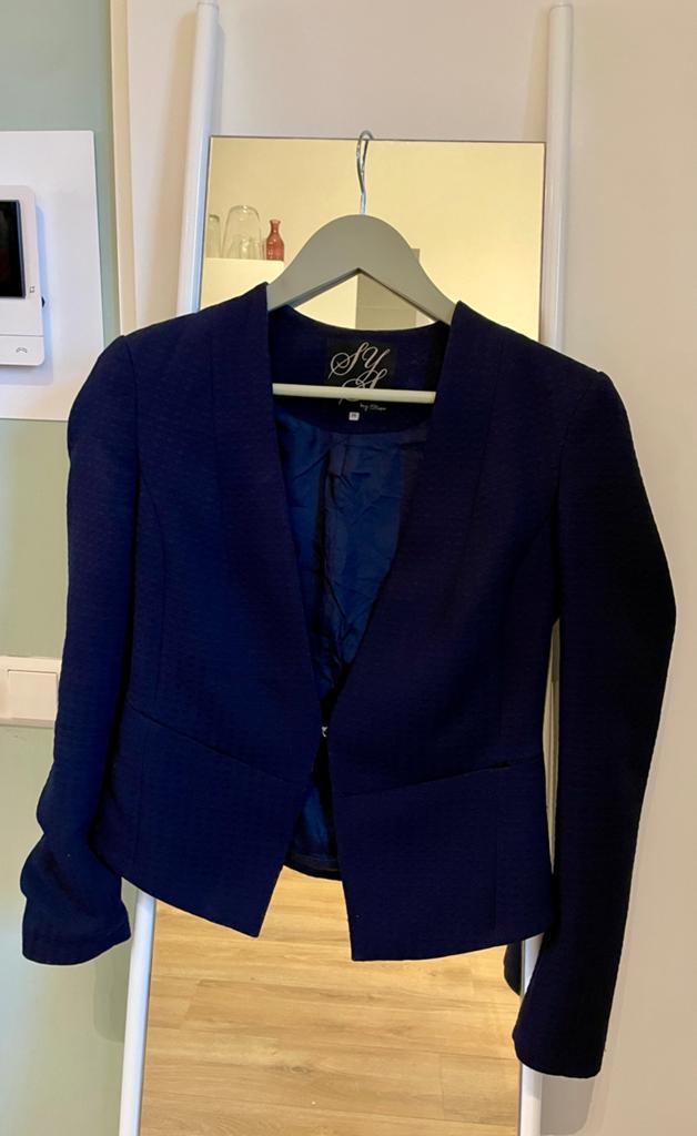 donkerblauw dames jasje / blazer in maat 36, Ophalen of Verzenden, Zo goed als nieuw, Maat 36 (S), Blauw