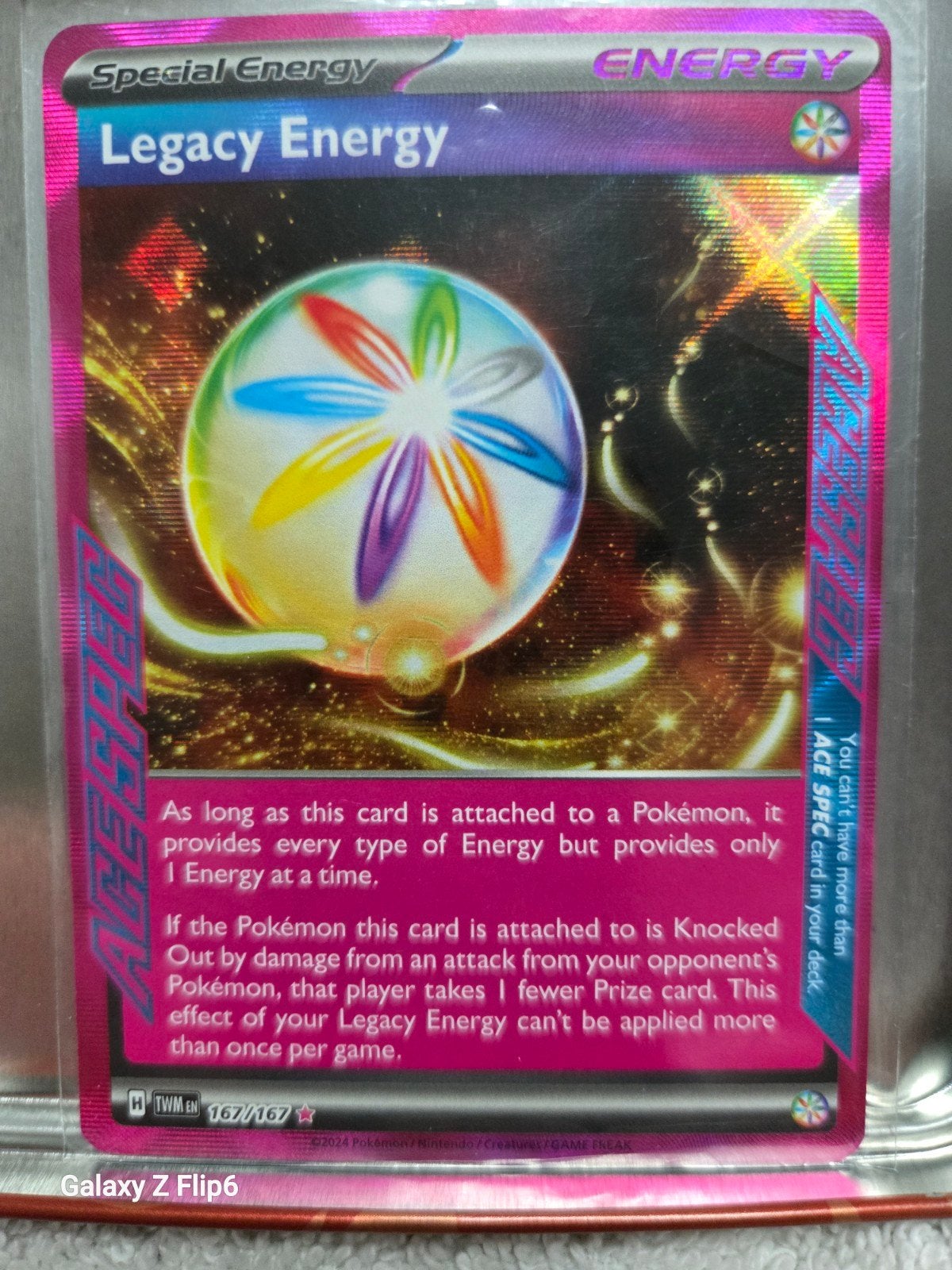 Pokémon TCG Legacy Energy ACE SPEC Kaart 167/167, Ophalen of Verzenden, Zo goed als nieuw, Losse kaart, Foil