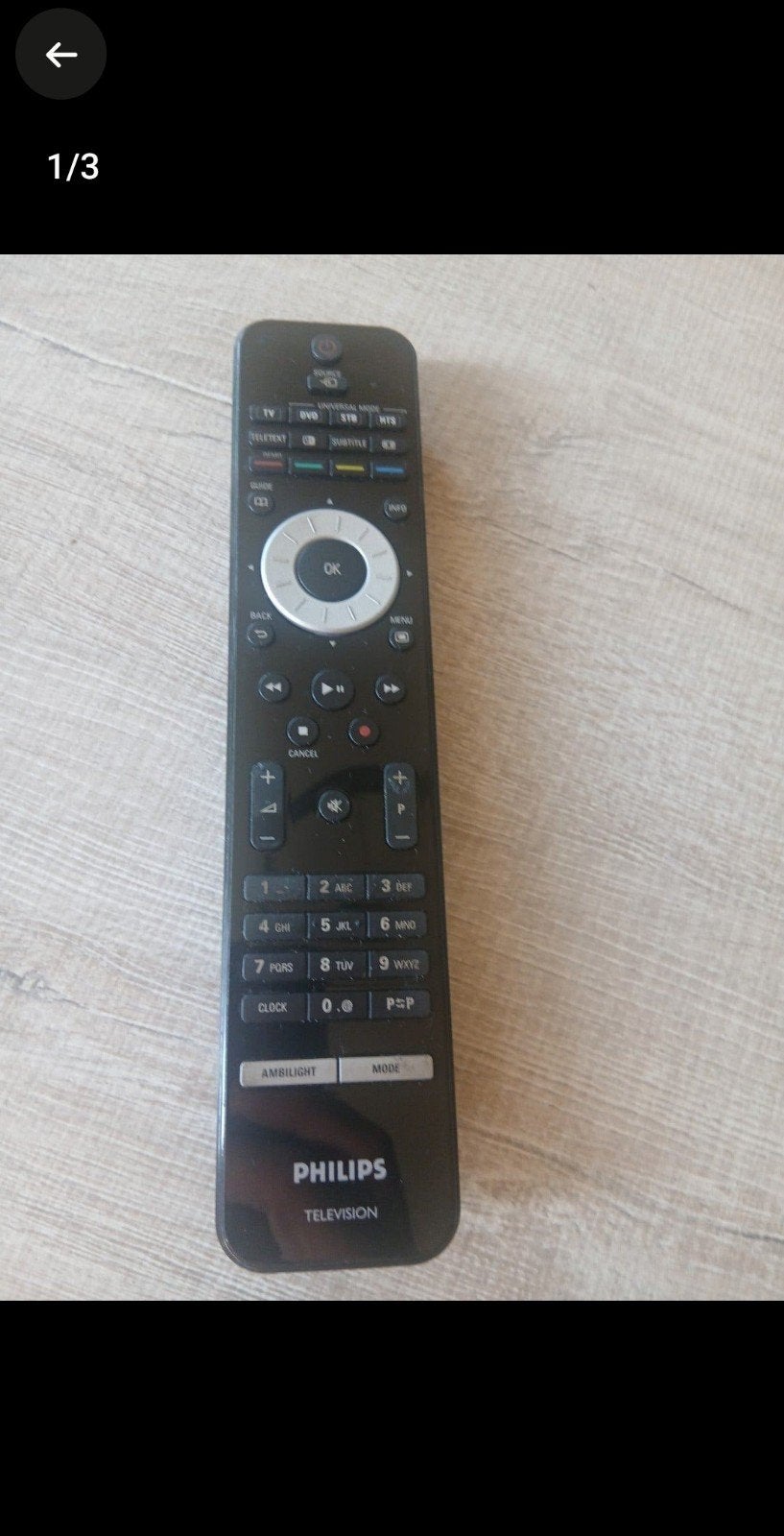 Philips Ambilight afstandsbediening perfecte staat, Ophalen of Verzenden, Zo goed als nieuw, Philips