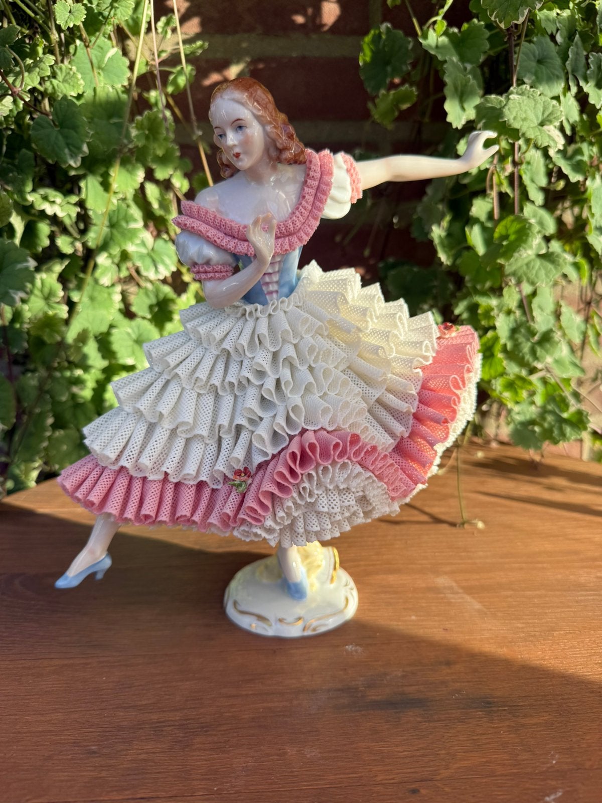 Sitzendorf saksisch dresden porselein grote danseres 25cm, Antiek en Kunst, Ophalen