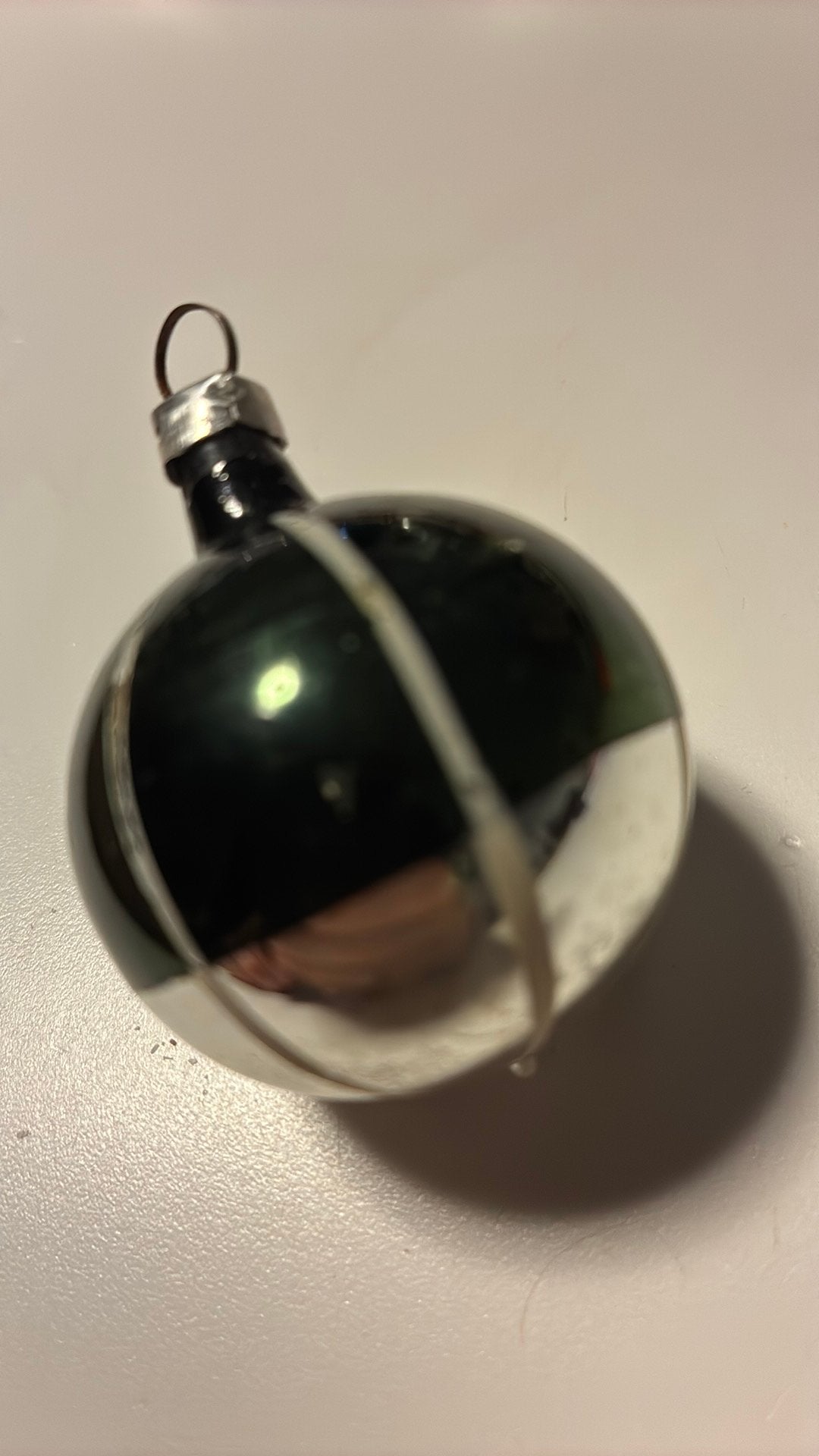 Vintage antieke kerstbal, groen feathertree, Ophalen of Verzenden, Zo goed als nieuw