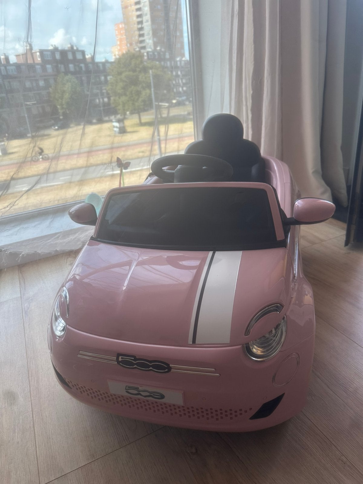 Roze Fiat 500 Kinderauto - Elektrisch, Ophalen of Verzenden, Nieuw, Loopvoertuig