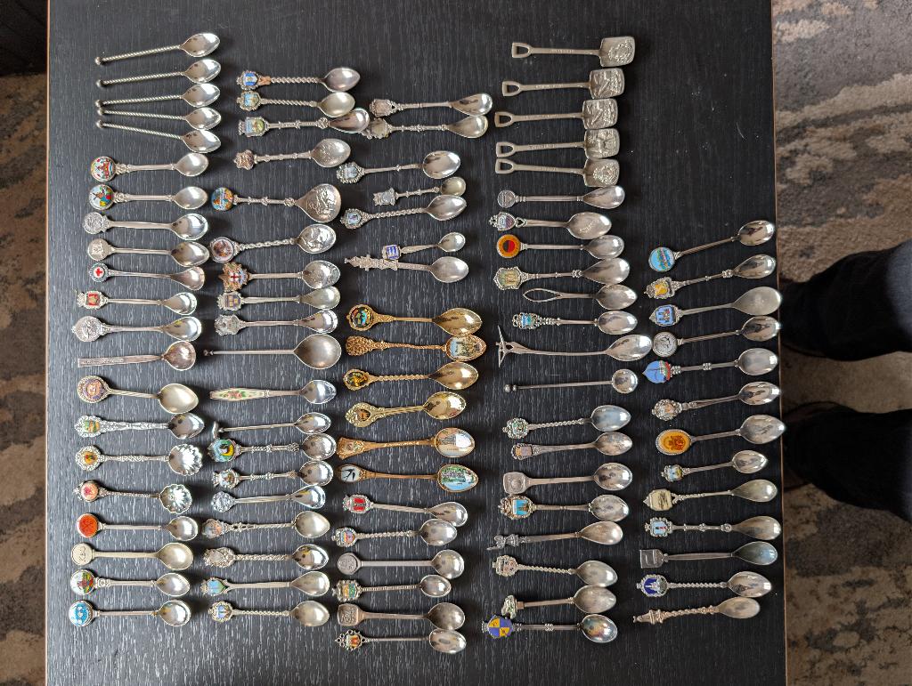 93 oude  theelepels, Ophalen of Verzenden