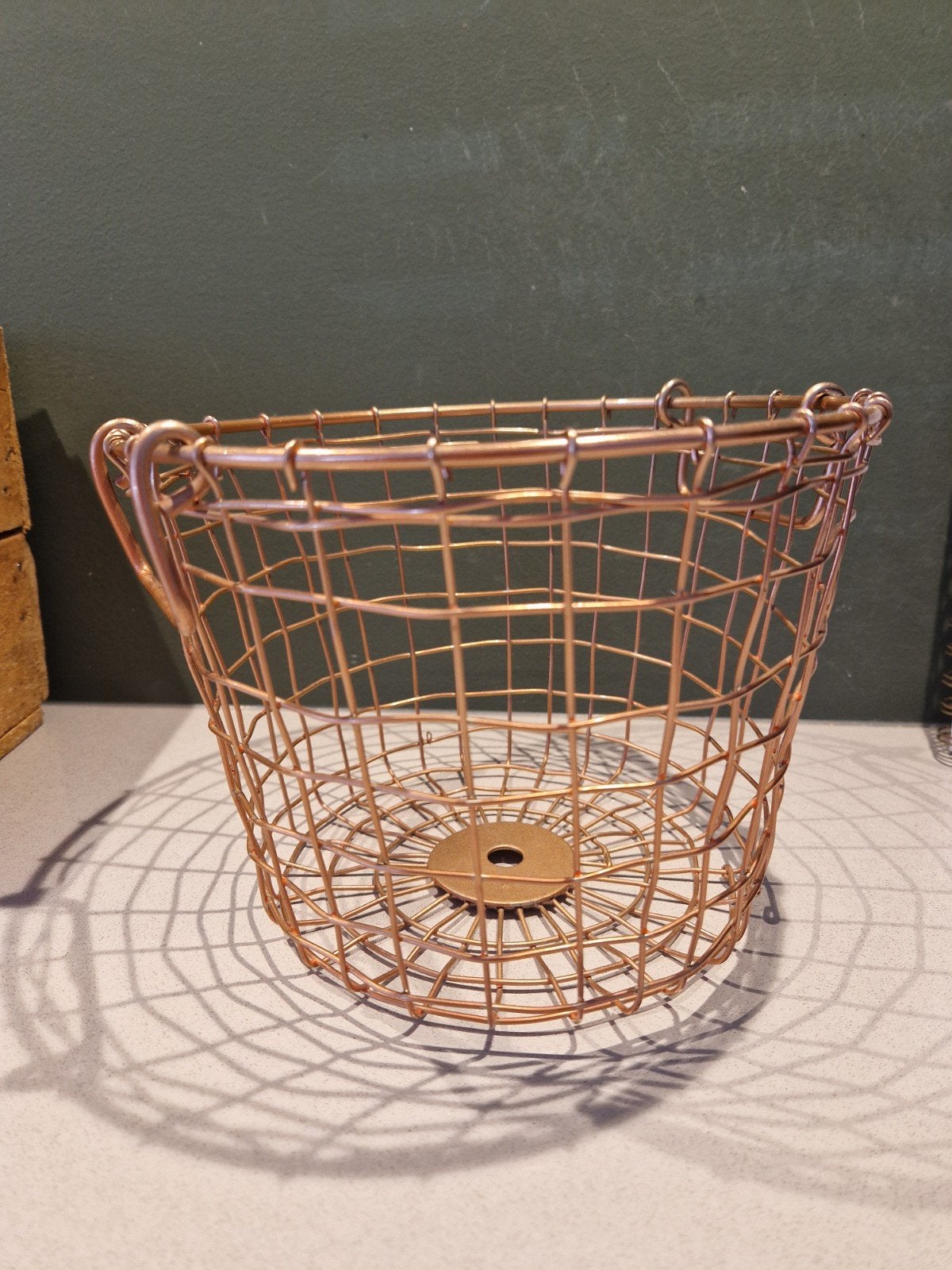 Draadmand roze goud, Ophalen, Overige materialen, Mand, Rond