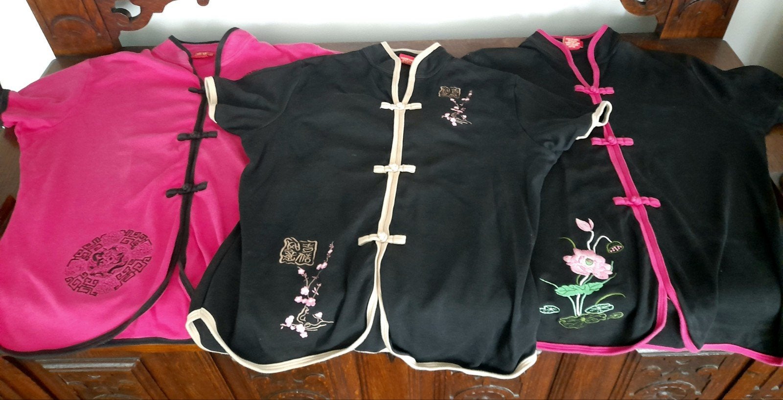 3 authentiek Chines Tshirts Chinese vormgeving + borduurwerk, Ophalen of Verzenden